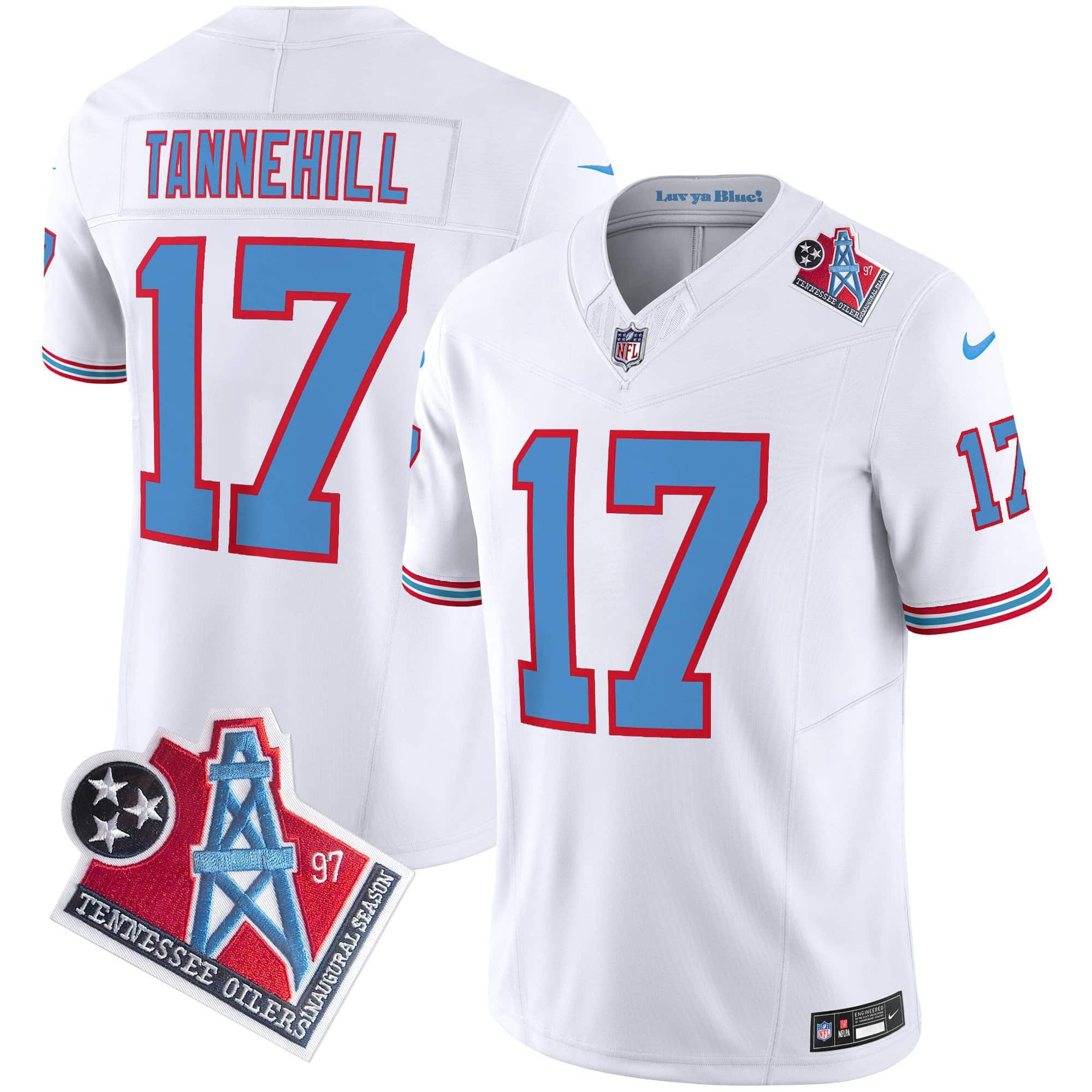 Men Tennessee Titans #17 Tannehill White 1997 Throwback 2024 Nike Limited Vapor NFL Jersey